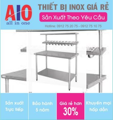 Bàn thao tác inox có kệ 25 22 ban thao tac inox co ke