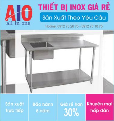 Bàn thao tác có chậu rữa 25 23 ban thao tac inox co chau rua