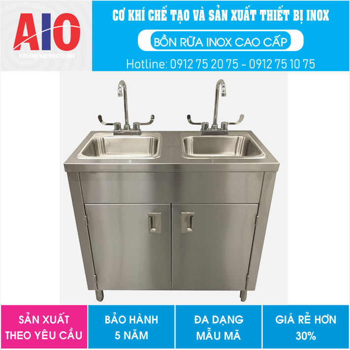 42 tu inox co chau rua 2 voi aiojsc.com