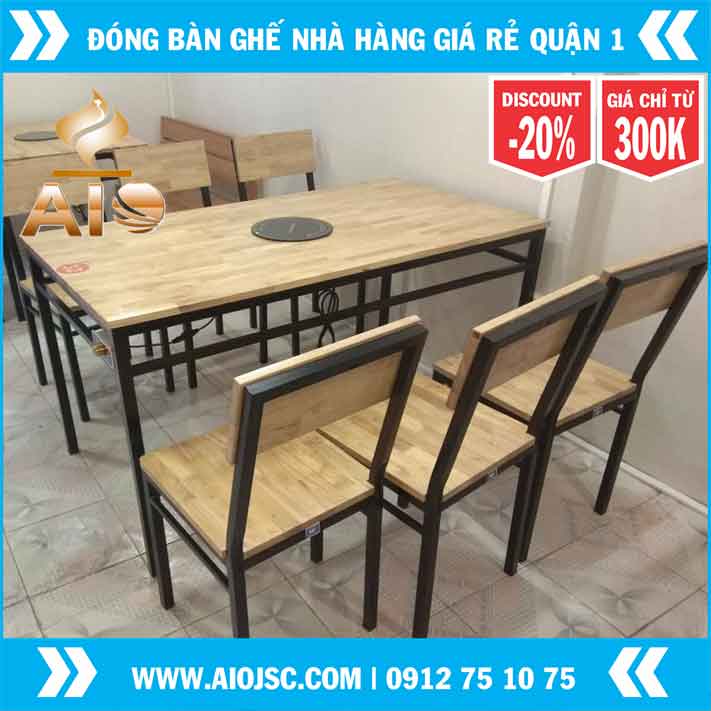 Thiết kế nhà hàng nướng không khói giá rẻ tại quận 1 42 xuong lam ban ghe nha hang gia re quan 1