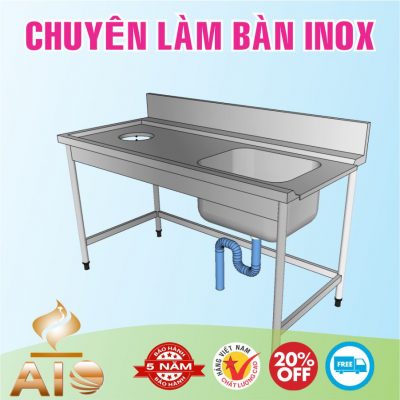 Bàn inox có lỗ xả rác 26 ban inox co lo xa rac